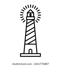 Lighthouse Icon Outline Vector Illustration