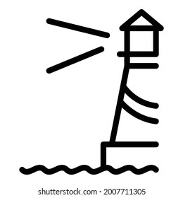 Lighthouse icon outline vector. Sea light beacon. Marine house tower