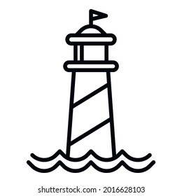 Lighthouse icon. Outline lighthouse vector icon for web design isolated on white background