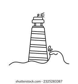 Lighthouse icon. Outline lighthouse vector icon for web design