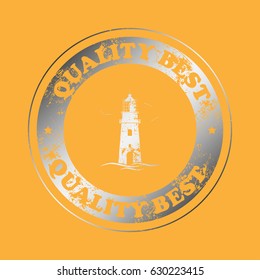 Lighthouse icon, quality  best, stamp
