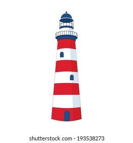 Lighthouse icon red and blue colored