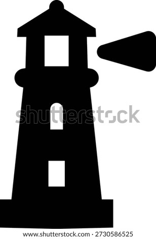Lighthouse icon, representing coastal navigation and maritime safety. nautical shore base coastal Ideal for sea travel, coastal design, tourism branding, apps, web interfaces, and infographics.