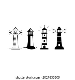 Lighthouse icon set design illustration template