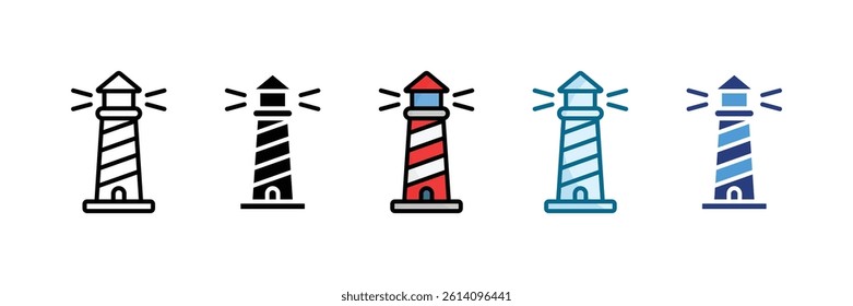 Lighthouse Icon Set Multiple Style Collection