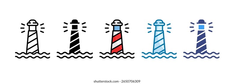 Lighthouse Icon Set Multiple Style Collection