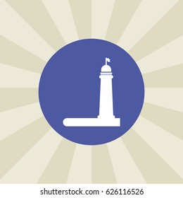 lighthouse icon. sign design. background
