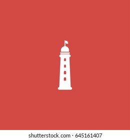 Lighthouse icon. sign design. red background