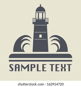 Lighthouse icon or sign, vector illustration