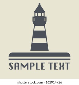 Lighthouse icon or sign, vector illustration