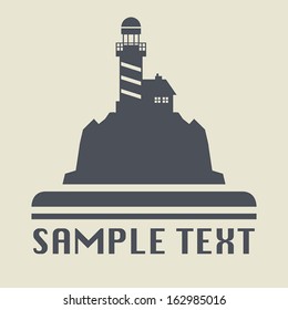 Lighthouse icon or sign, vector illustration