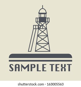 Lighthouse icon or sign, vector illustration