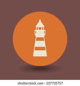 Lighthouse icon or sign, vector illustration