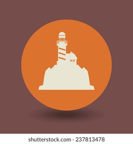 Lighthouse icon or sign, vector illustration