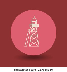 Lighthouse icon or sign, vector illustration