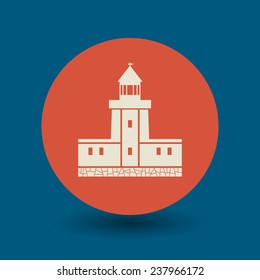Lighthouse icon or sign, vector illustration