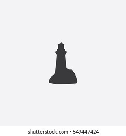 Lighthouse icon silhouette vector illustration

