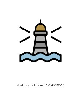 Lighthouse icon. Simple color with outline vector elements of pirate icons for ui and ux, website or mobile application