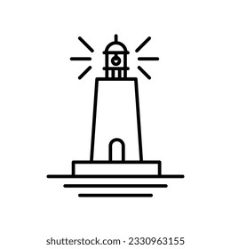lighthouse icon simple design in white background