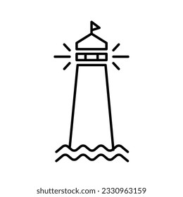 lighthouse icon simple design in white background