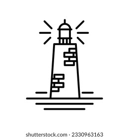 icono del faro diseño simple en fondo blanco