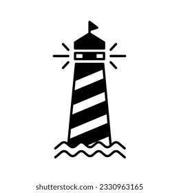 lighthouse icon simple design in white background