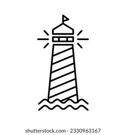 lighthouse icon simple design in white background
