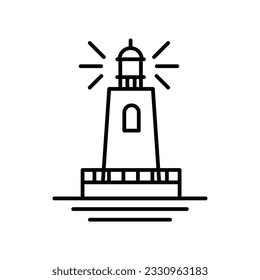 lighthouse icon simple design in white background