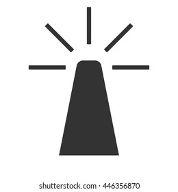 Lighthouse icon. Simple flat logo of lighthouse isolated on white background. Vector illustration.