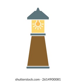 lighthouse icon, simple flat style, illustration, logo sign symbol pictogram template, for ui or ux isolated on white for mobile app, editable