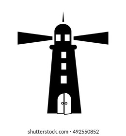 Lighthouse icon in simple style isolated on white background. Alert symbol vector illustration
