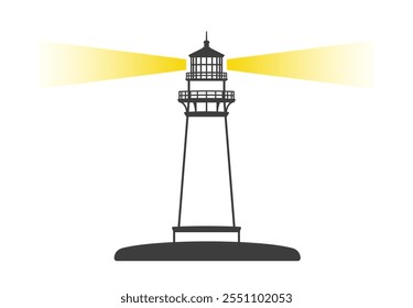 Conjunto de formas de símbolo de ícone de farol. Coleção de sinais de logotipo de casa leve. Luz de navegação Shore. Ilustração da silhueta do vetor. Isolado no fundo branco.