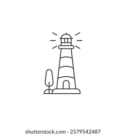 Lighthouse icon symbol vector illustration isolated on white background
