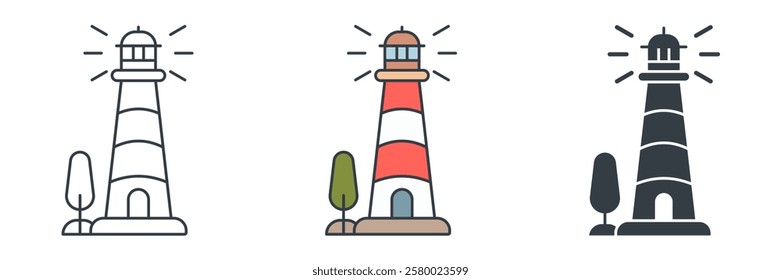 Lighthouse icon symbol vector illustration isolated on white background