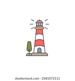 Lighthouse icon symbol vector illustration isolated on white background