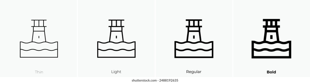 lighthouse icon. Thin, Light Regular And Bold style design isolated on white background
