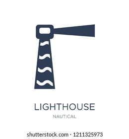 Lighthouse icon. Trendy flat vector Lighthouse icon on white background from Nautical collection, vector illustration can be use for web and mobile, eps10