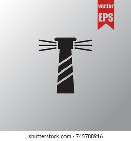 Lighthouse icon in trendy isolated on grey background.Vector illustration.