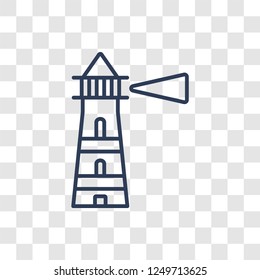 Lighthouse icon. Trendy linear Lighthouse logo concept on transparent background from Nautical collection