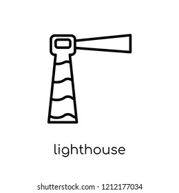 Lighthouse icon. Trendy modern flat linear vector Lighthouse icon on white background from thin line Nautical collection, editable outline stroke vector illustration