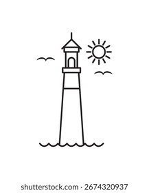 Icono de faro, el mejor ícono de línea de Vector.