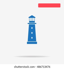 Lighthouse icon. Vector concept illustration for design.