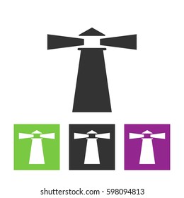 Lighthouse icon. Vector concept illustration for design.