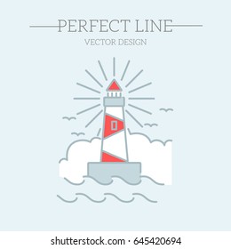 Lighthouse icon. Vector concept illustration for design.