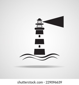 Lighthouse icon, vector EPS 10.