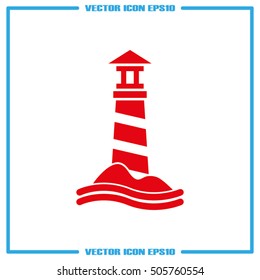 lighthouse icon vector EPS 10, abstract sign flat design,  illustration modern isolated badge for website or app - stock info graphics