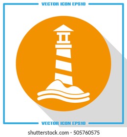 lighthouse icon vector EPS 10, abstract sign flat design,  illustration modern isolated badge for website or app - stock info graphics