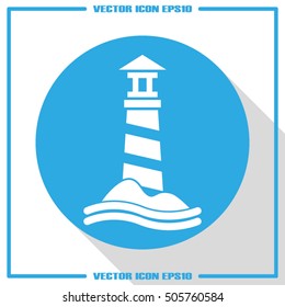 lighthouse icon vector EPS 10, abstract sign flat design,  illustration modern isolated badge for website or app - stock info graphics