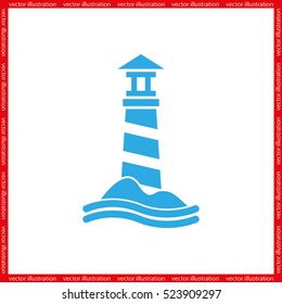 lighthouse icon vector EPS 10, abstract sign flat design,  illustration modern isolated badge for website or app - stock info graphics