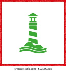 lighthouse icon vector EPS 10, abstract sign flat design,  illustration modern isolated badge for website or app - stock info graphics